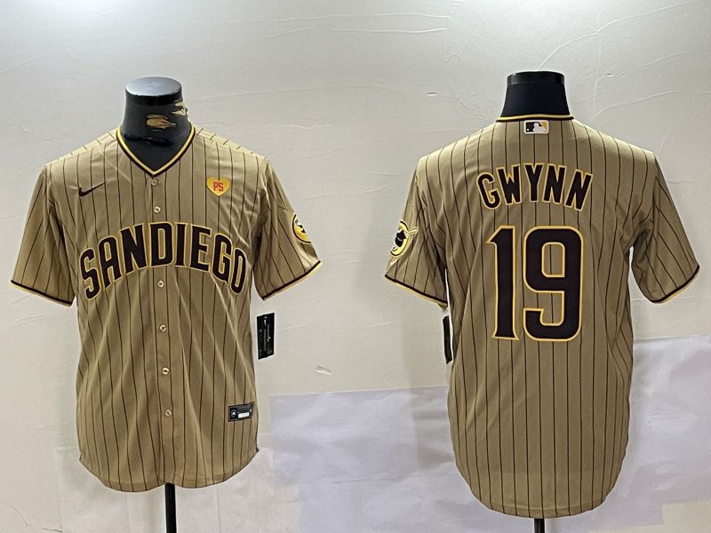 Men San Diego Padres #19 Gwynn Browm Stripe Game 2024 Nike MLB Jersey style 7